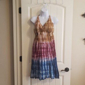 Shoreline Boho Tie-dye Colorful Flare Dress